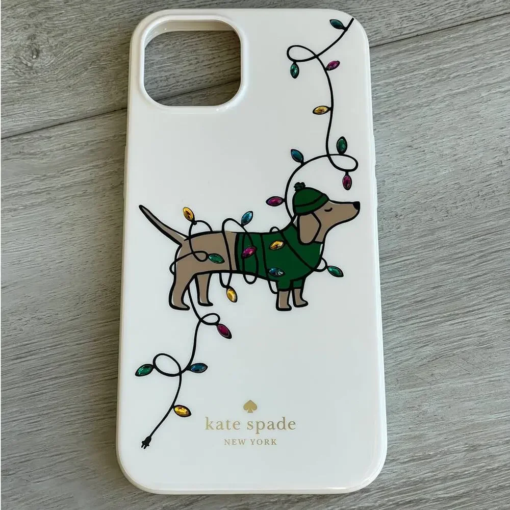 Kate Spade Claude Dachsund Dog Holiday Lights iPhone 13 PRO iPhone case